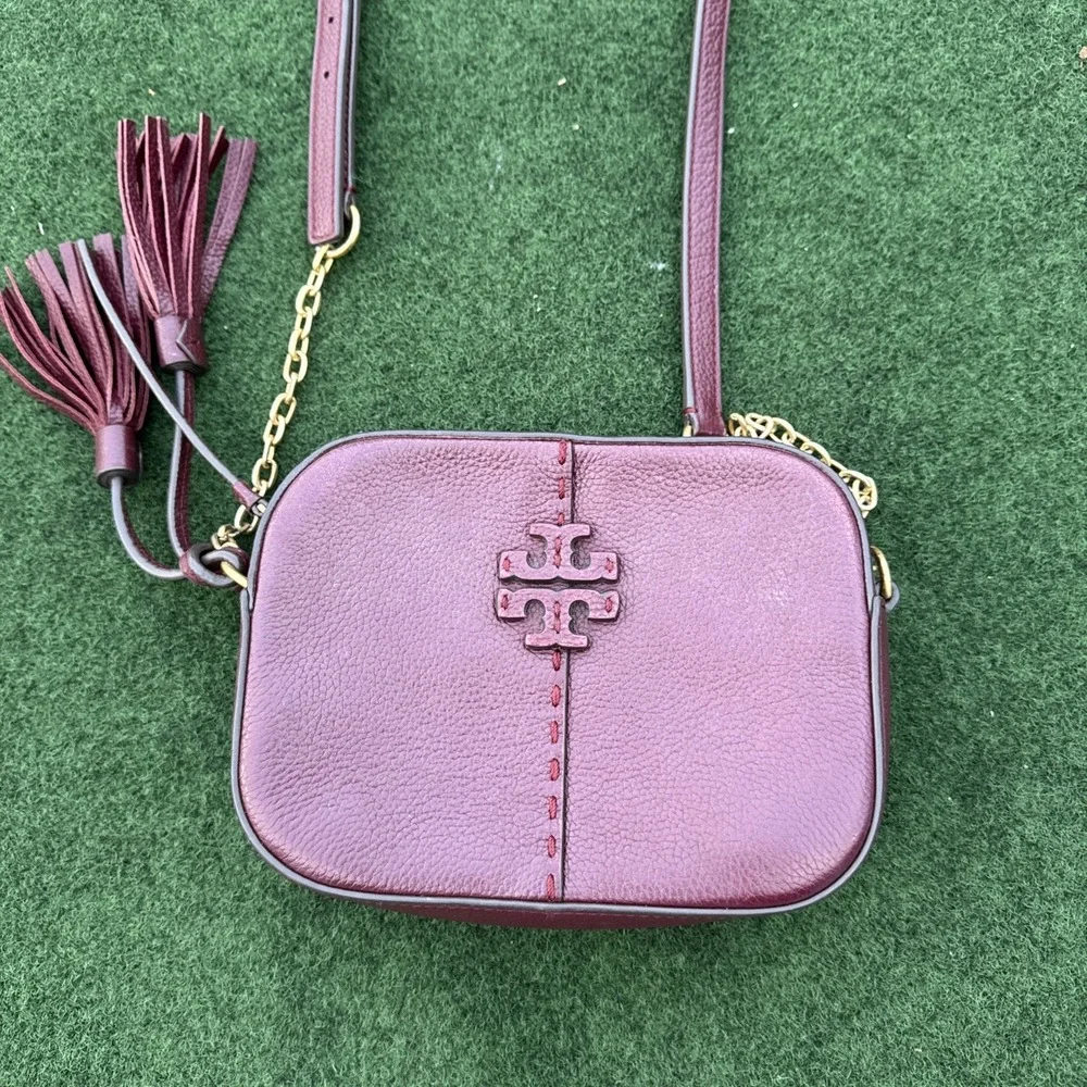 CUTE Tory Burch Miller Crossbody Leather Handbag. Burgundy Color ~Very NICE!